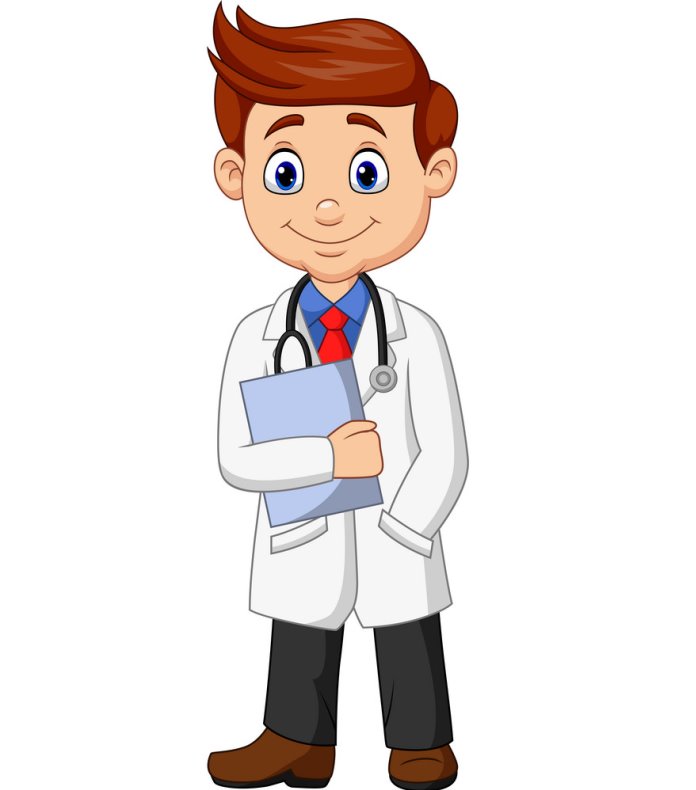 Cartoon male doctor holding a clipboard Royalty Free Vector